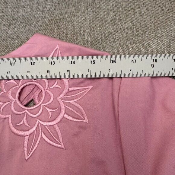 Bob Mackie Wearable Art 1X Pink Battenburg Lace Cutout Style Jacket‎ - Picture 8 of 9